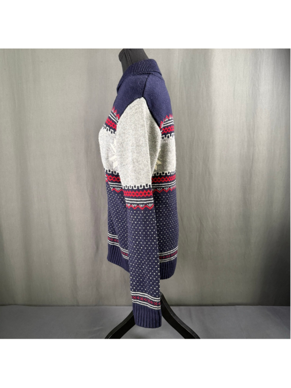 Fair Isle Sweater Women’s M World Republic Lambswool NWT Apres Ski Nordic Navy - Picture 3 of 14